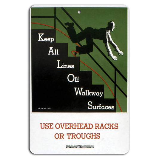 Safety Walkway Vertical Garage Aluminum Sign — product artwork