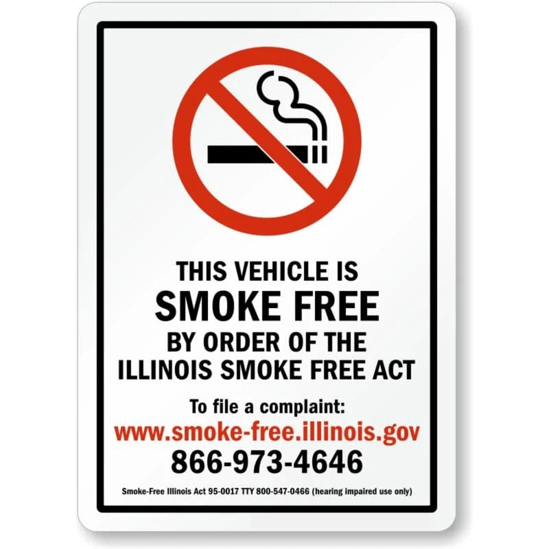 Illinois Smoke-Free Vehicle Act Sign — product artwork