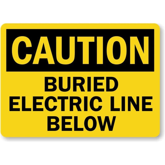 Buried Electric Line Caution Aluminum Sign — product artwork