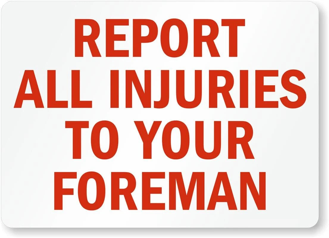 Accident Report Business Safety Aluminum Sign — product artwork