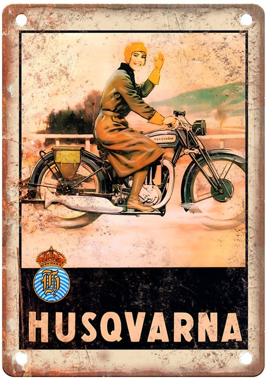 Vintage Motorcycle Retro Aluminum Sign — product artwork