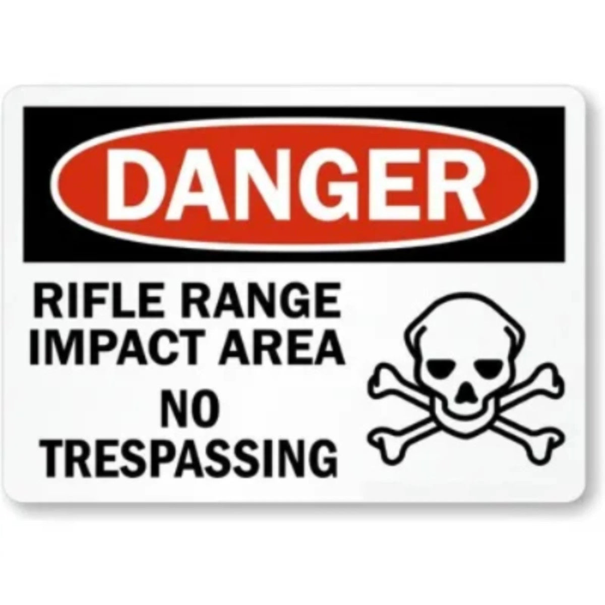 Rifle Range Impact Area Danger Aluminum Sign — product artwork