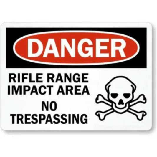 Rifle Range Impact Area Danger Aluminum Sign — product artwork