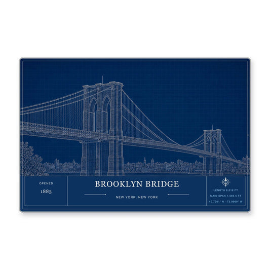 Brooklyn Bridge Architectural Wall Art Aluminum Sign — product artwork