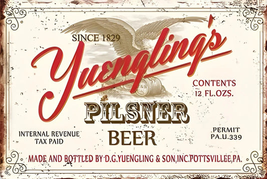 Yuengling Pilsner Beer Funny Aluminum Sign — product artwork