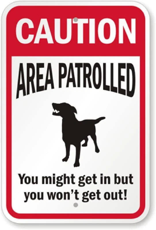 Dog Patrol Yard Aluminum Sign — product artwork