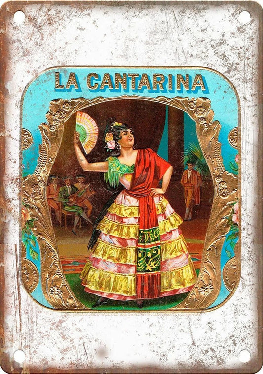 La Cantarina Dancer Cigar Box Reproduction Aluminum Sign — product artwork