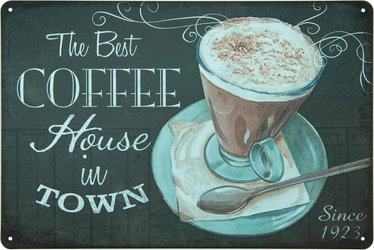 The Best Coffee House in Town Since 1923 Vintage Aluminum Sign — product artwork