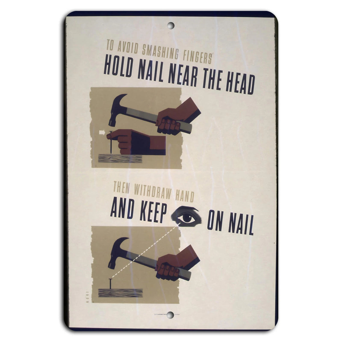 Nail Safety Vertical DIY Aluminum Sign — product artwork