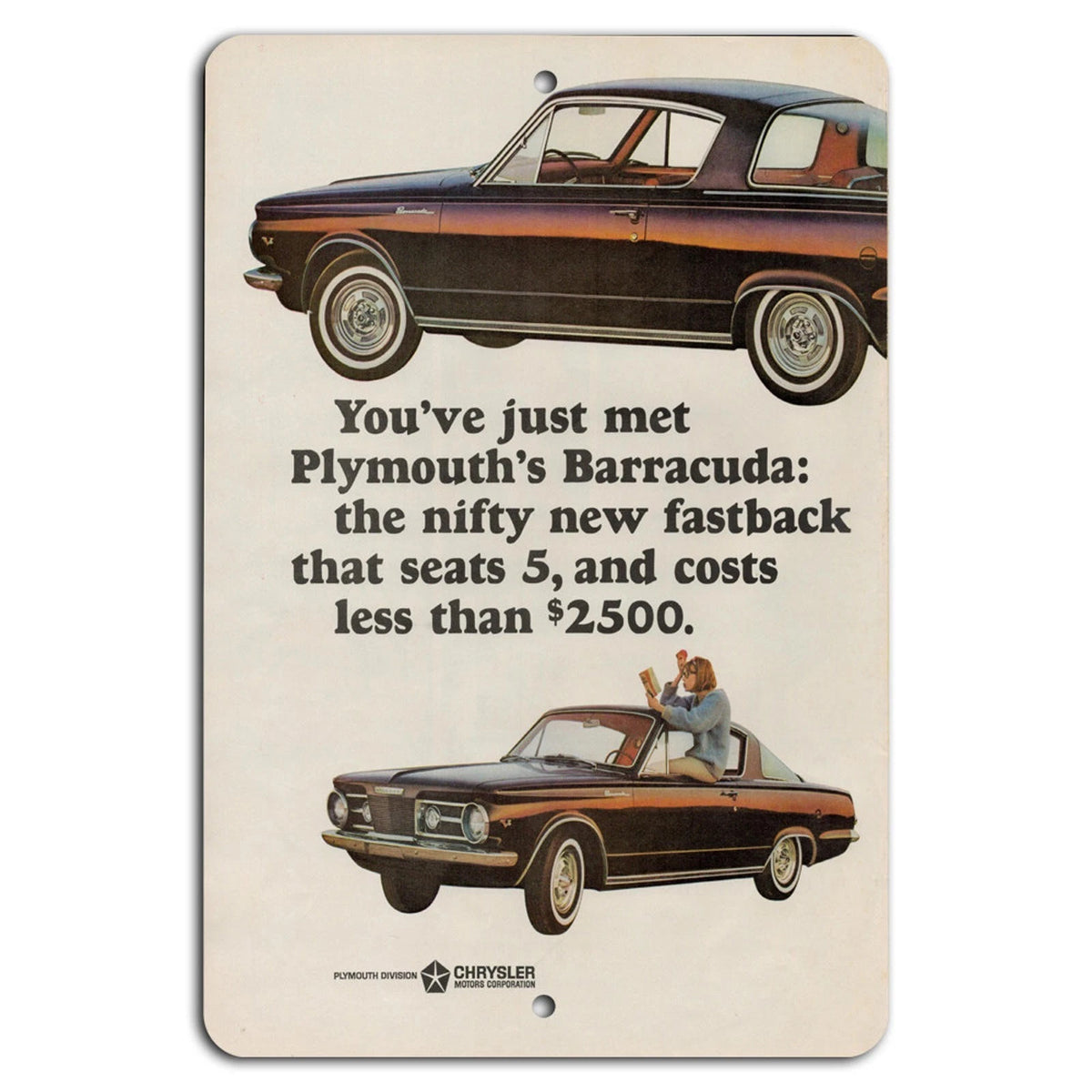 Plymouth Barracuda Vintage Garage Aluminum Sign — product artwork