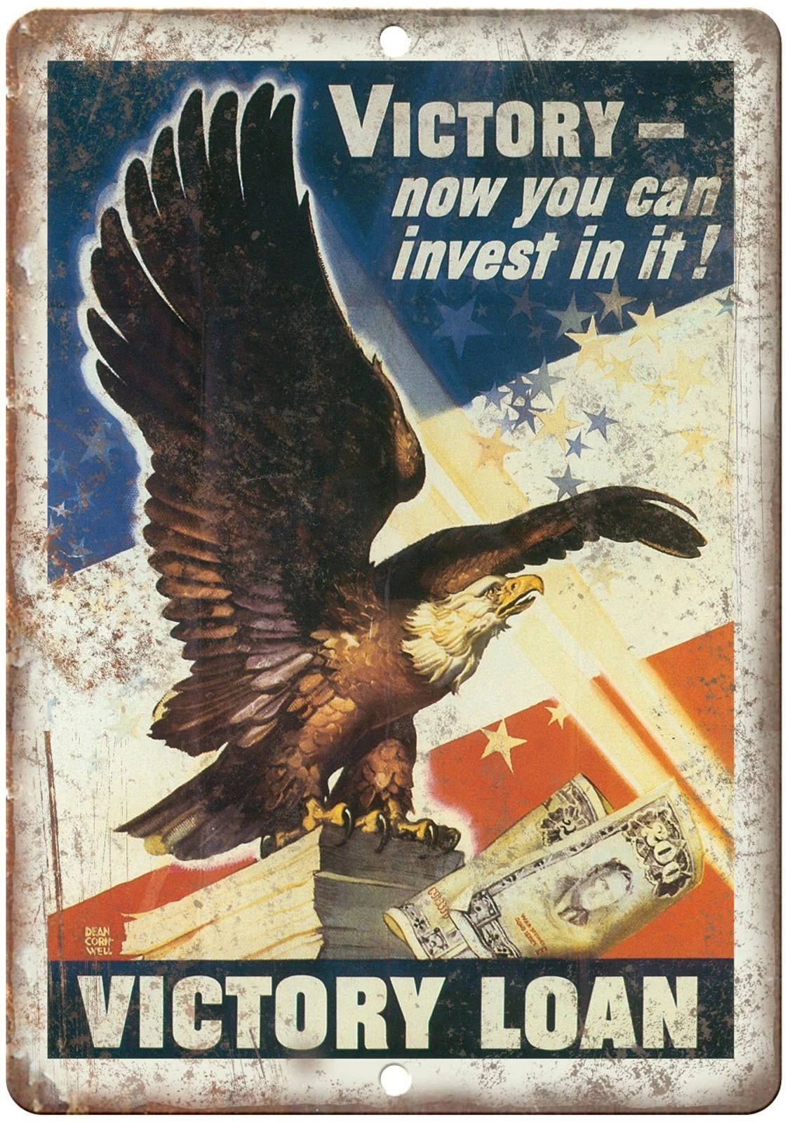 World War Propaganda Poster Victory Loan Funny Aluminum Sign — product artwork