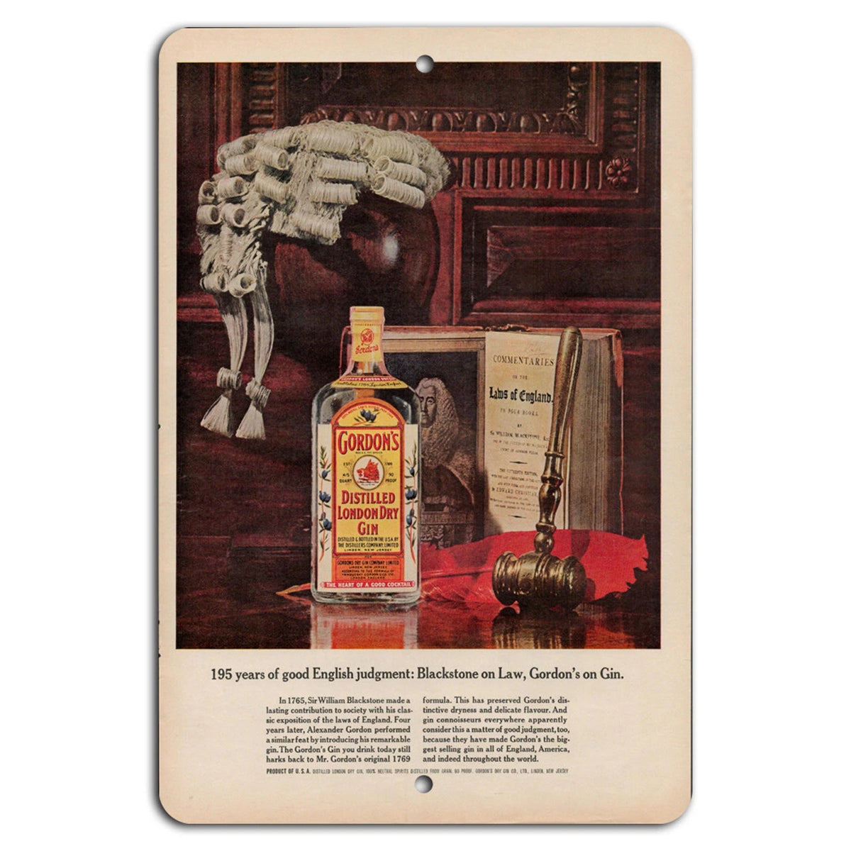 Gordon's Gin Vintage Bar Aluminum Sign — product artwork