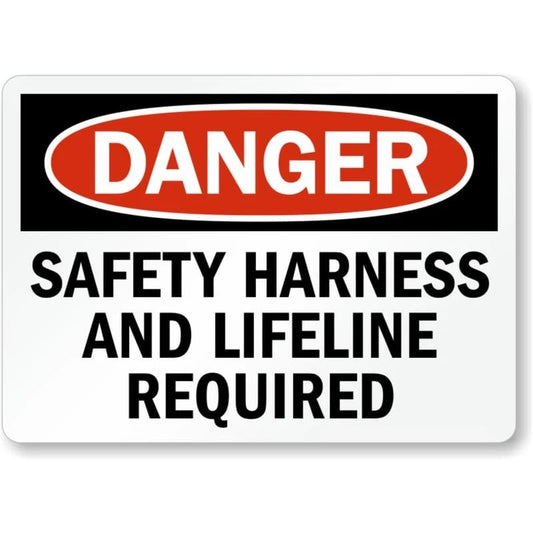 Safety Harness Danger Aluminum Sign — product artwork