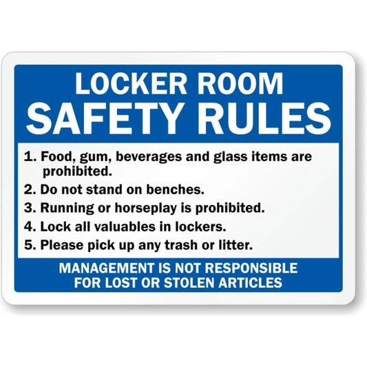 Locker Room Safety Rules Sign — product artwork