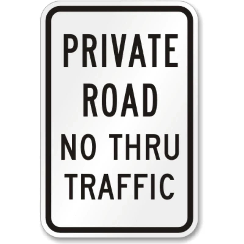Private Road Traffic Aluminum Sign — product artwork