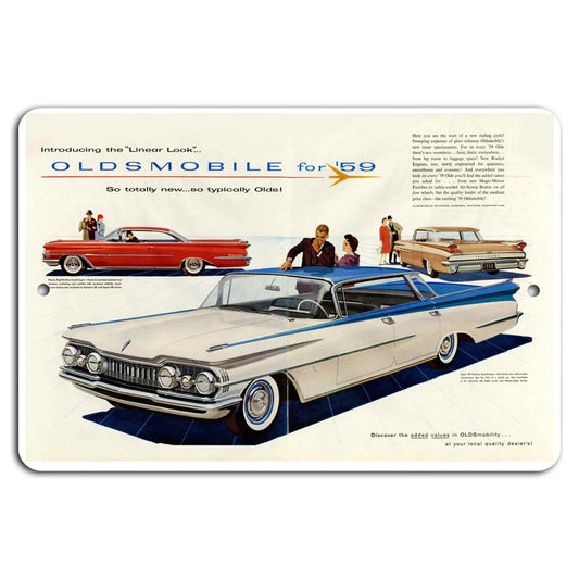 Oldsmobile 1959 Vintage Automotive Retro Aluminum Sign — product artwork