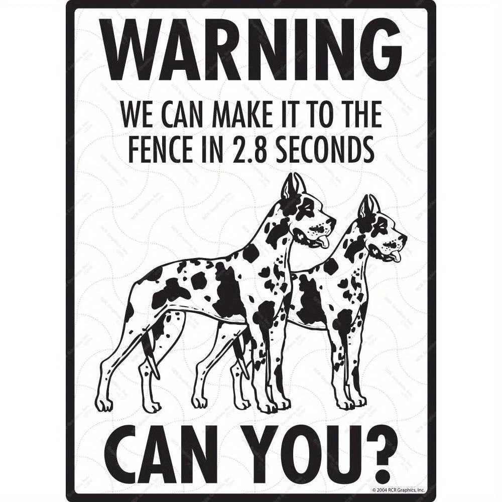 Great Dane Dog Funny Harlequin Yard Fence Aluminum Sign — product artwork