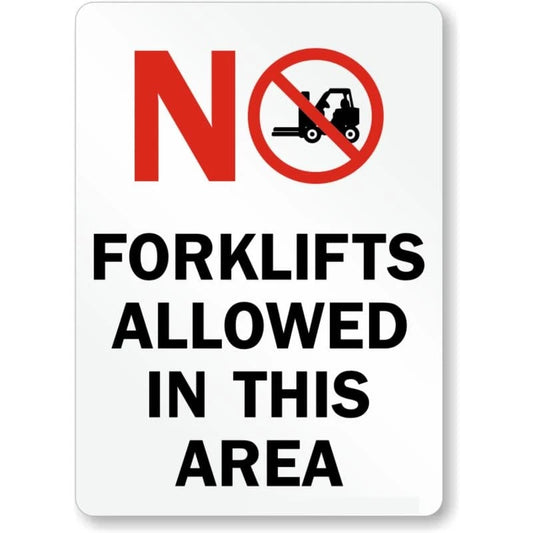 No Forklift Area Truck Aluminum Sign — product artwork