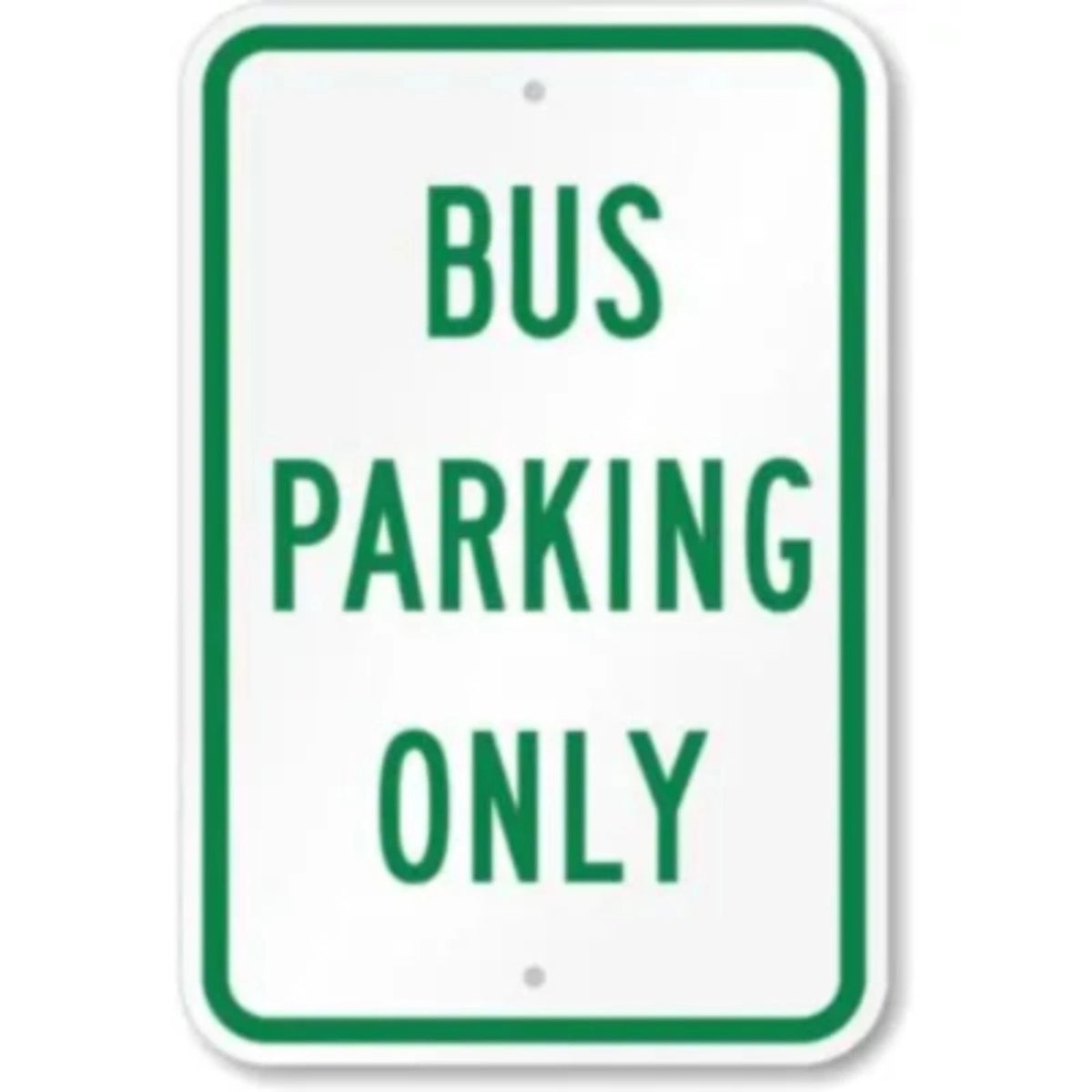 Bus Parking Only Green Aluminum Sign — product artwork