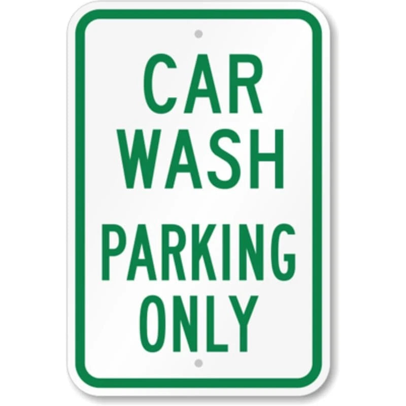 Car Wash Parking Garage Aluminum Sign — product artwork