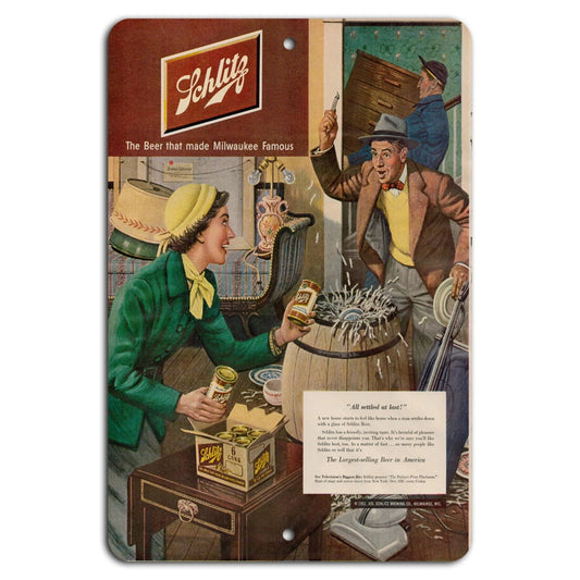 Vintage Schlitz Handmade Milwaukee Brewing Aluminum Sign — product artwork