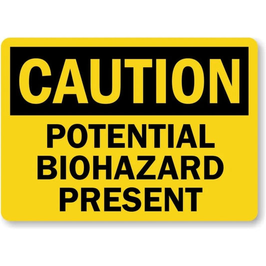 Biohazard Present Caution Aluminum Sign — product artwork