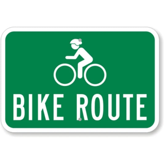 Green Bike Route Aluminum Sign — product artwork