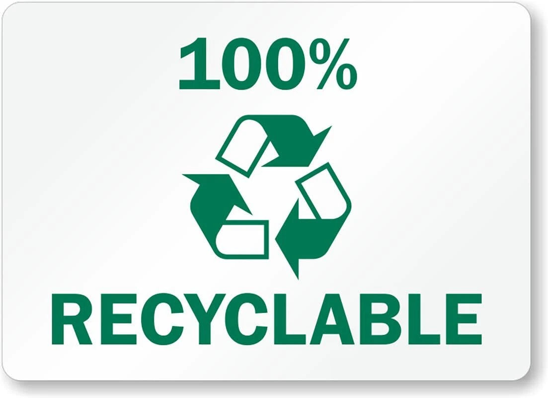 100Percent Recycling Aluminum Sign — product artwork