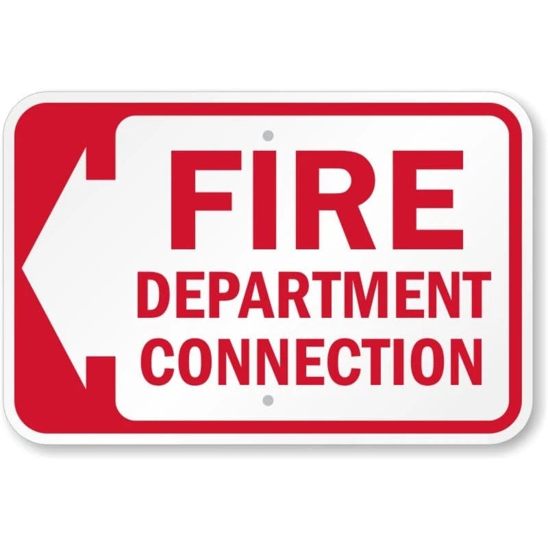 Fdc with Left Arrow Aluminum Sign — product artwork