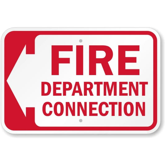 Fdc with Left Arrow Aluminum Sign — product artwork