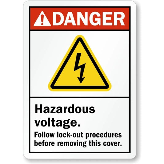 Hazardous Voltage Ansi Danger Aluminum Sign — product artwork
