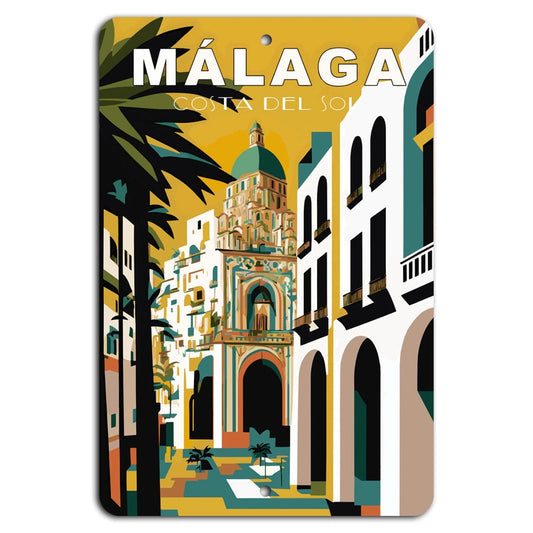 Málaga Magic Vertical Aluminum Sign — product artwork