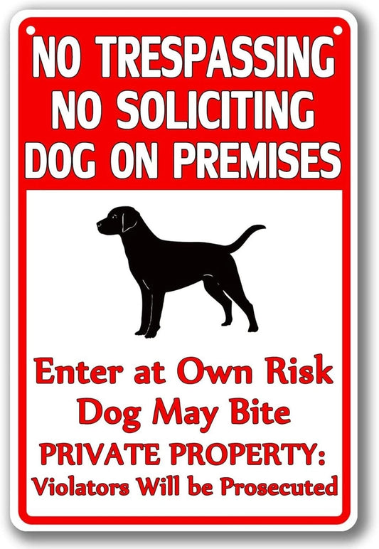 Dog Warning Yard Funny Aluminum Sign — product artwork