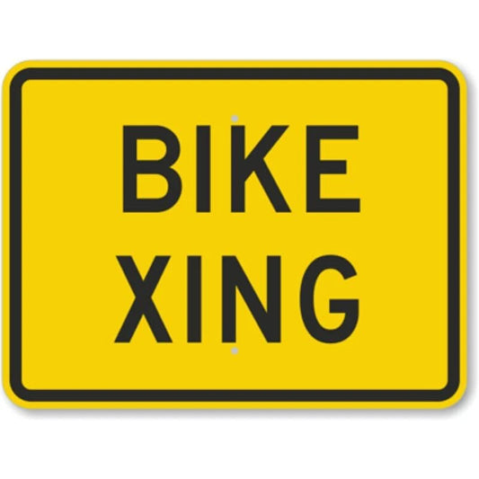 Bike Xing Aluminum Sign — product artwork