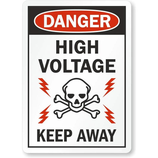High Voltage Keep Away Danger Aluminum Sign — product artwork