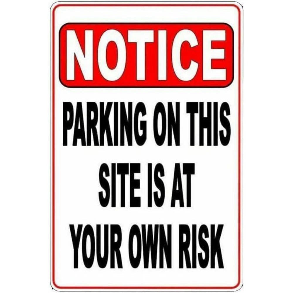 Parking Safety Risk Warning Aluminum Sign — product artwork