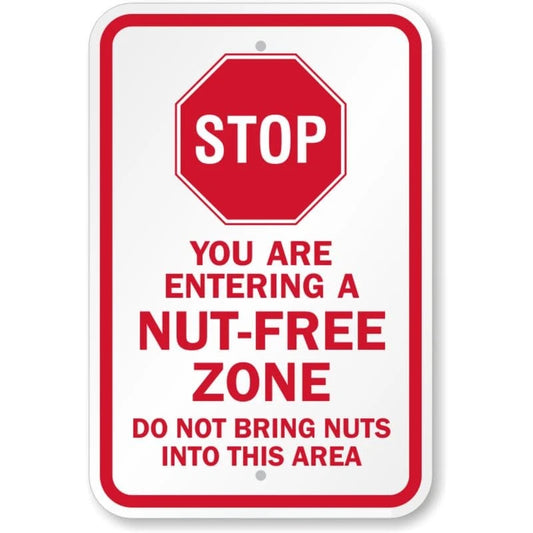 Nut Free Zone Stop Aluminum Sign — product artwork