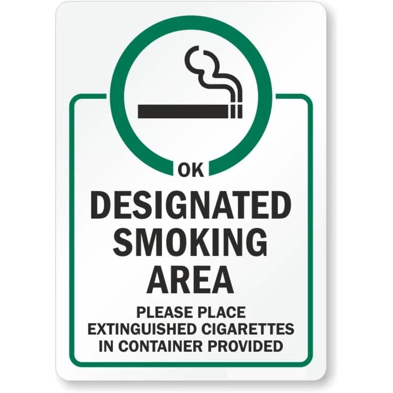 Place Extinguished Cigarettes in Container Aluminum Sign — product artwork
