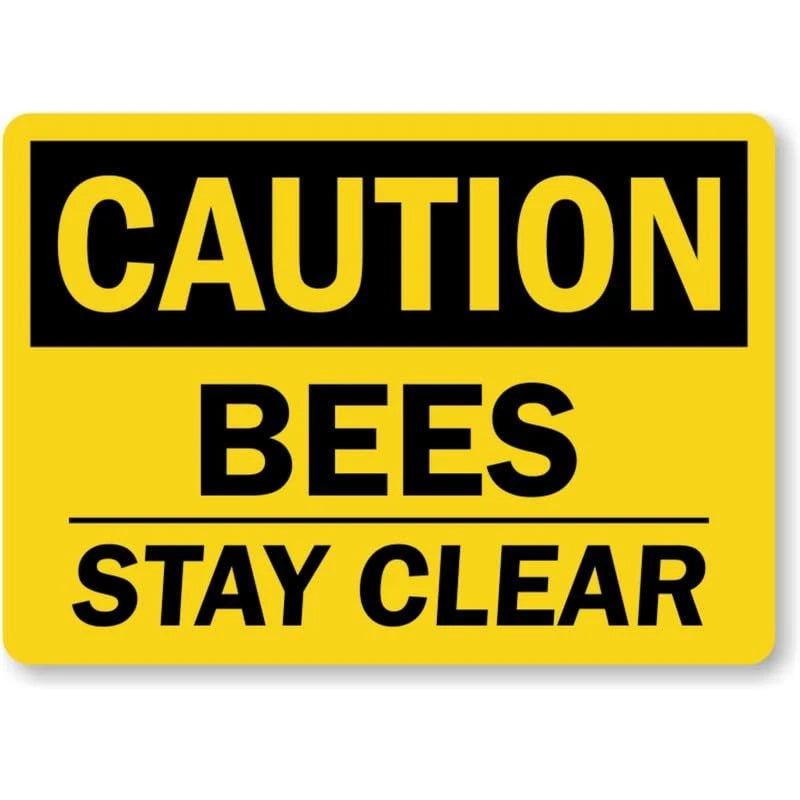 Warning Bees Caution Garden Safety Aluminum Sign — product artwork