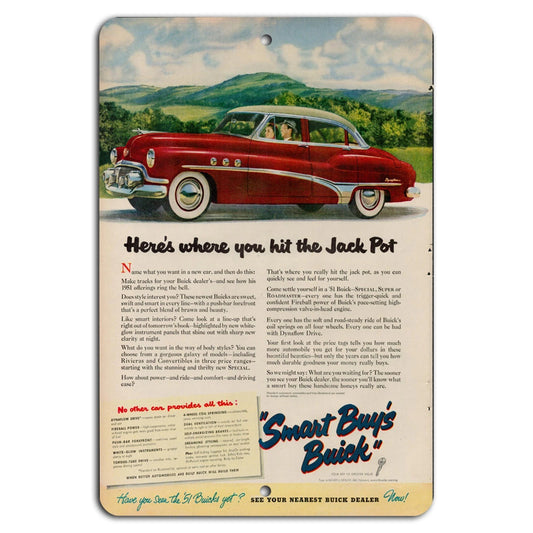 Vintage Buick Retro 1951 Classic Car Aluminum Sign — product artwork