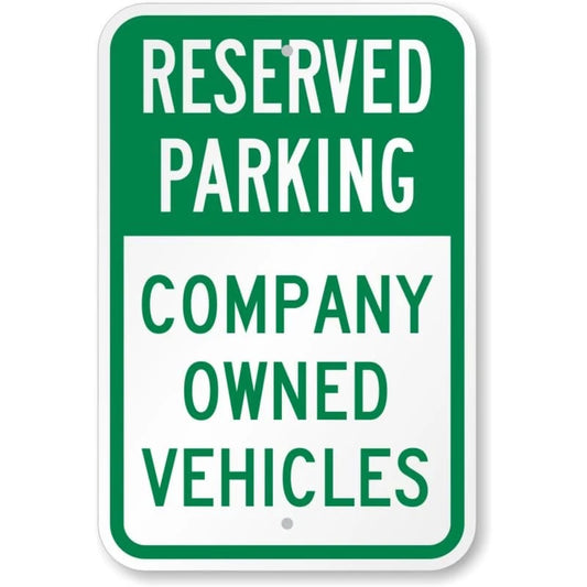 Company Owned Vehicles Parking Aluminum Sign — product artwork