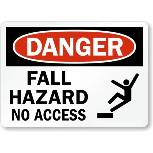 Fall Hazard No Access Aluminum Sign — product artwork