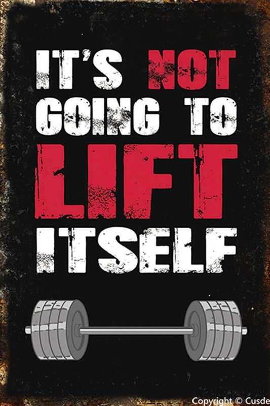 Vintage Gym Funny Wall Art Aluminum Sign — product artwork