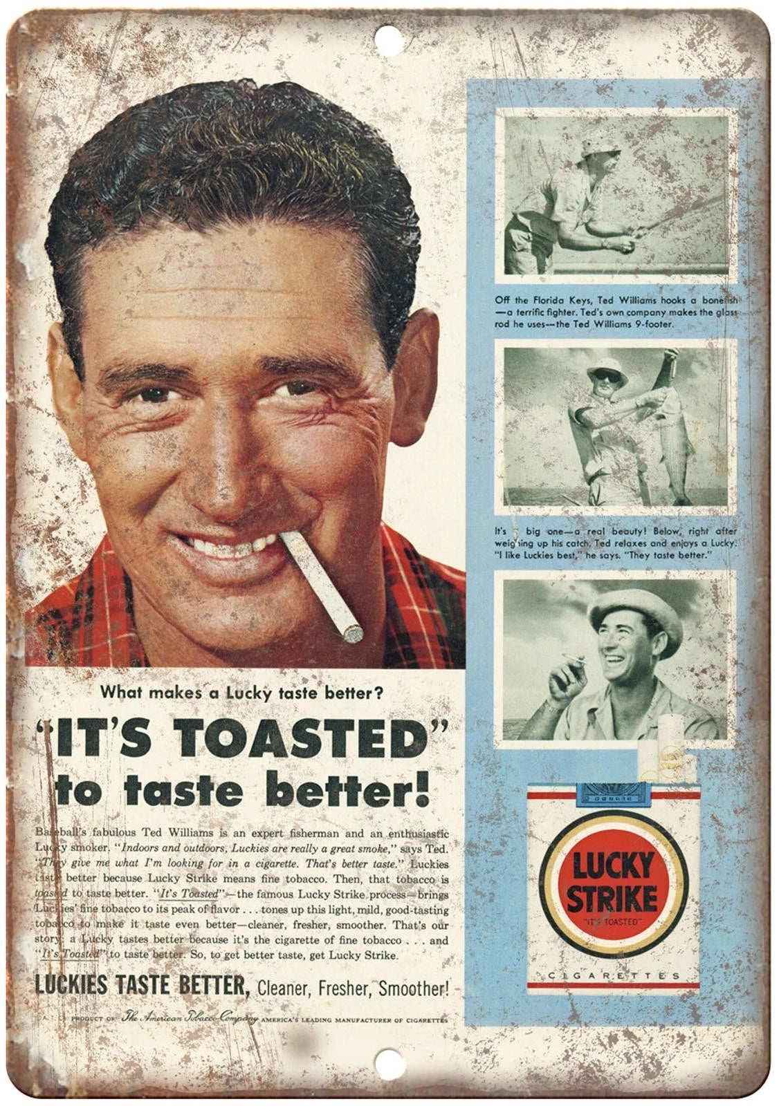 Vintage Tobacco Lucky Strike Reproduction Wall Aluminum Sign — product artwork