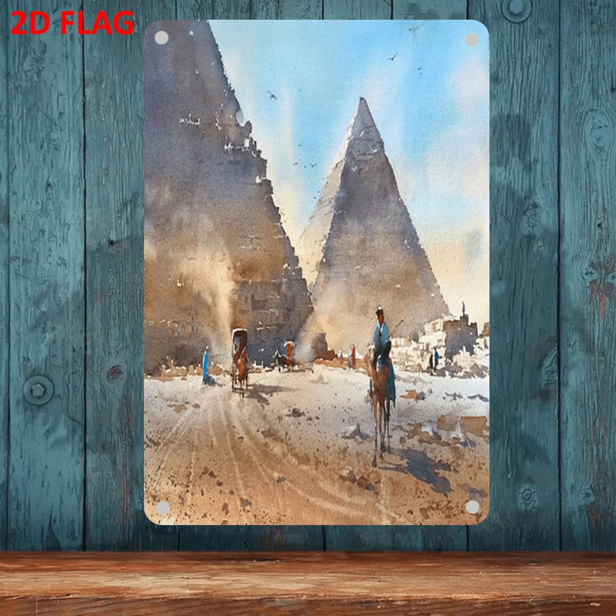 Egypt Pyramids Funny Travel Themed Aluminum Sign — product artwork