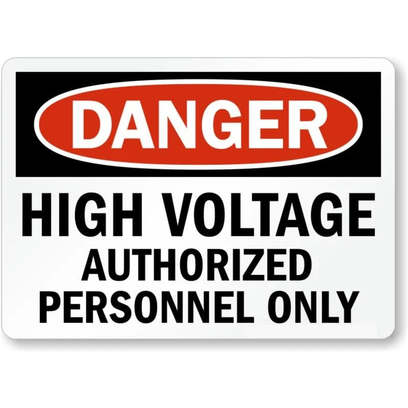 Danger High Voltage Authorized Personnel Only Aluminum Sign — product artwork