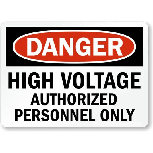 Danger High Voltage Authorized Personnel Only Aluminum Sign — product artwork