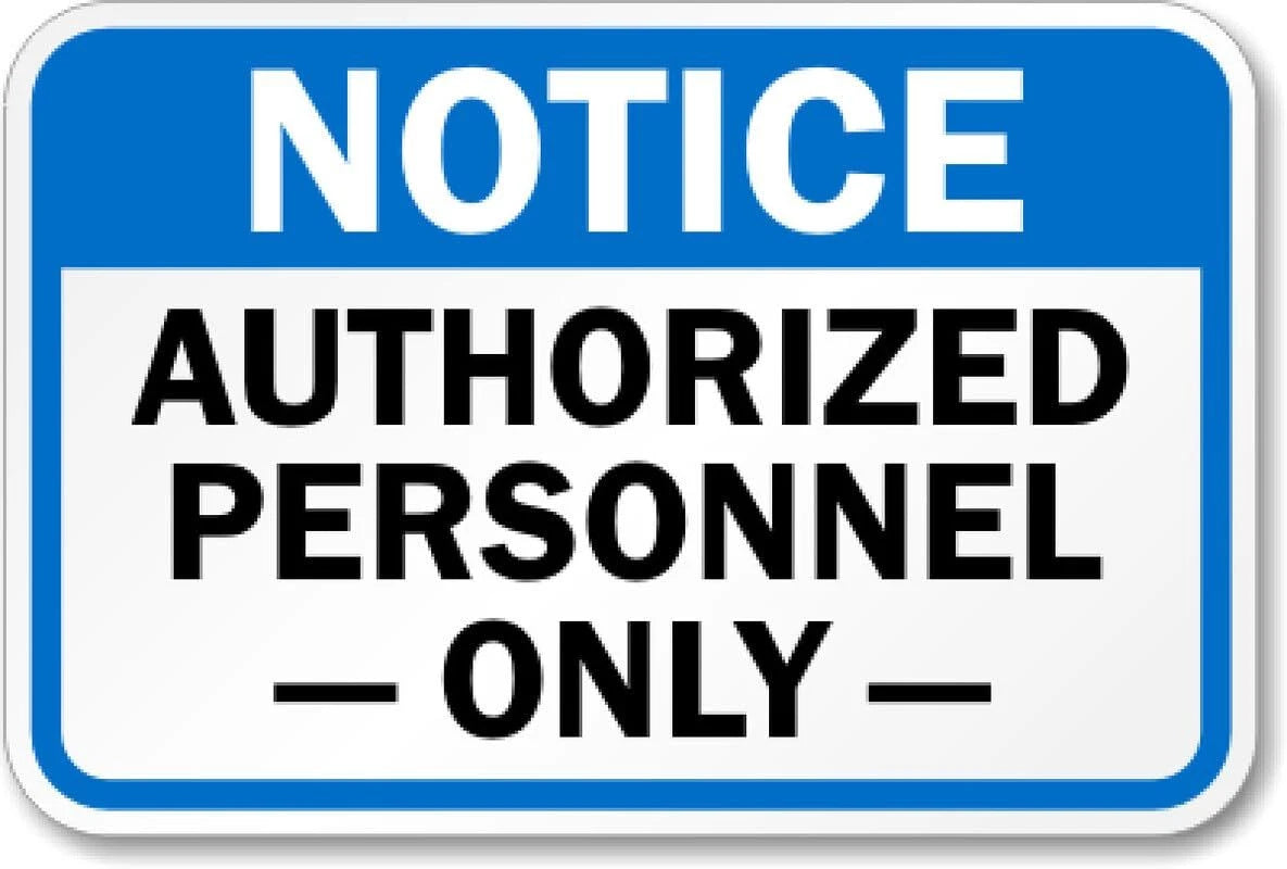 Notice Authorized Personnel Only Blue Landscape Aluminum Sign — product artwork