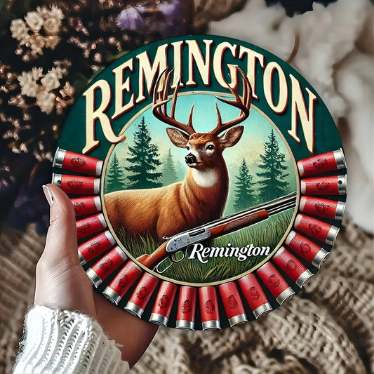 Remington Firearms Funny Round Aluminum Sign — product artwork