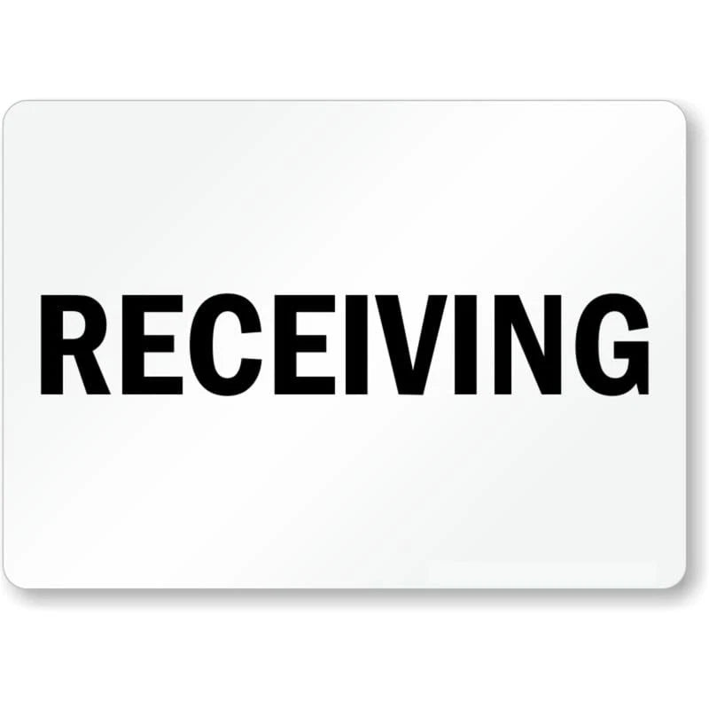Receiving Aluminum Sign — product artwork